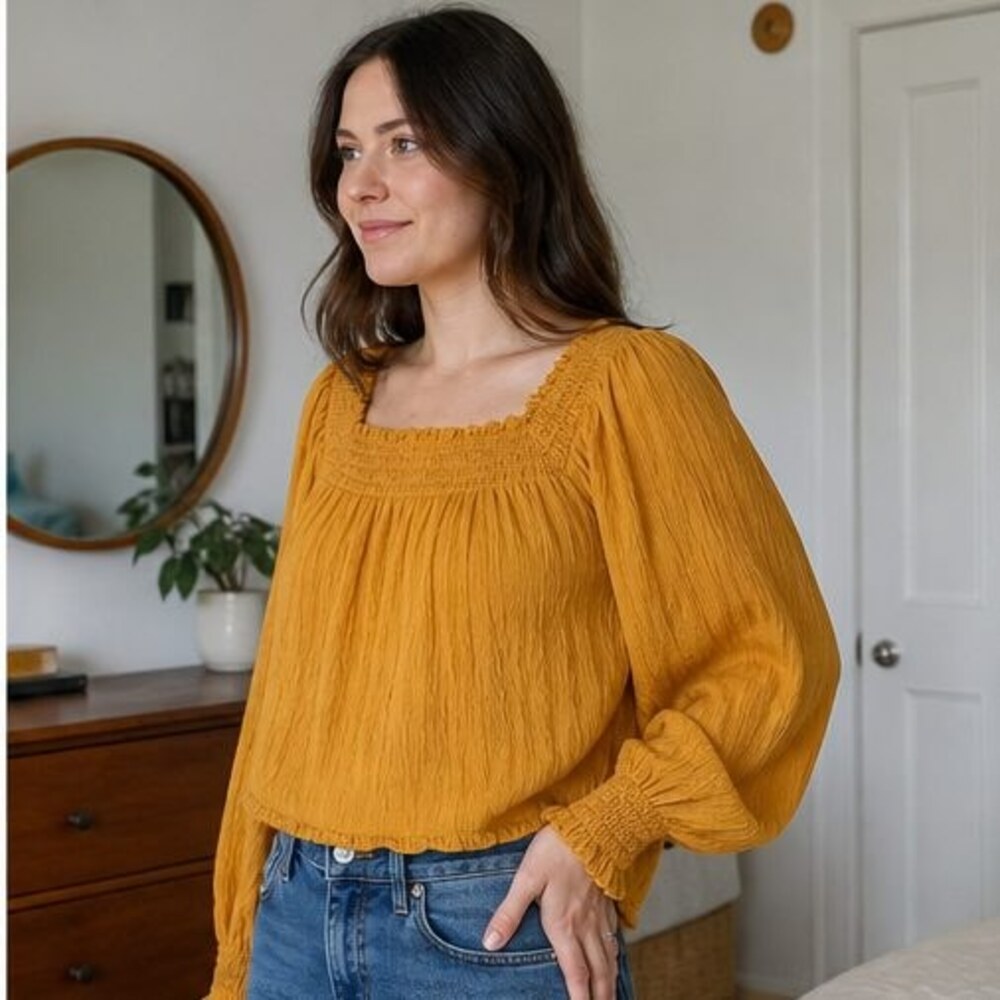 Ivory Button Blouse - Picture 3 of 6